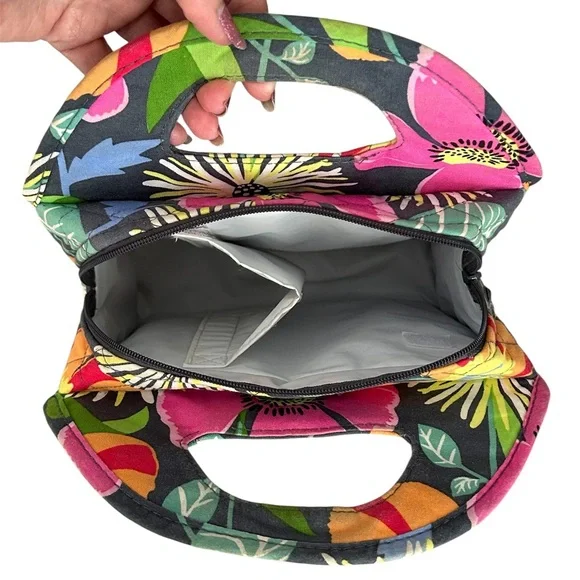 Vera Bradley Jazzy Blooms Insulated Lunch Box Bag Vibrant Floral Lunch Bunch - Picture 6 of 13